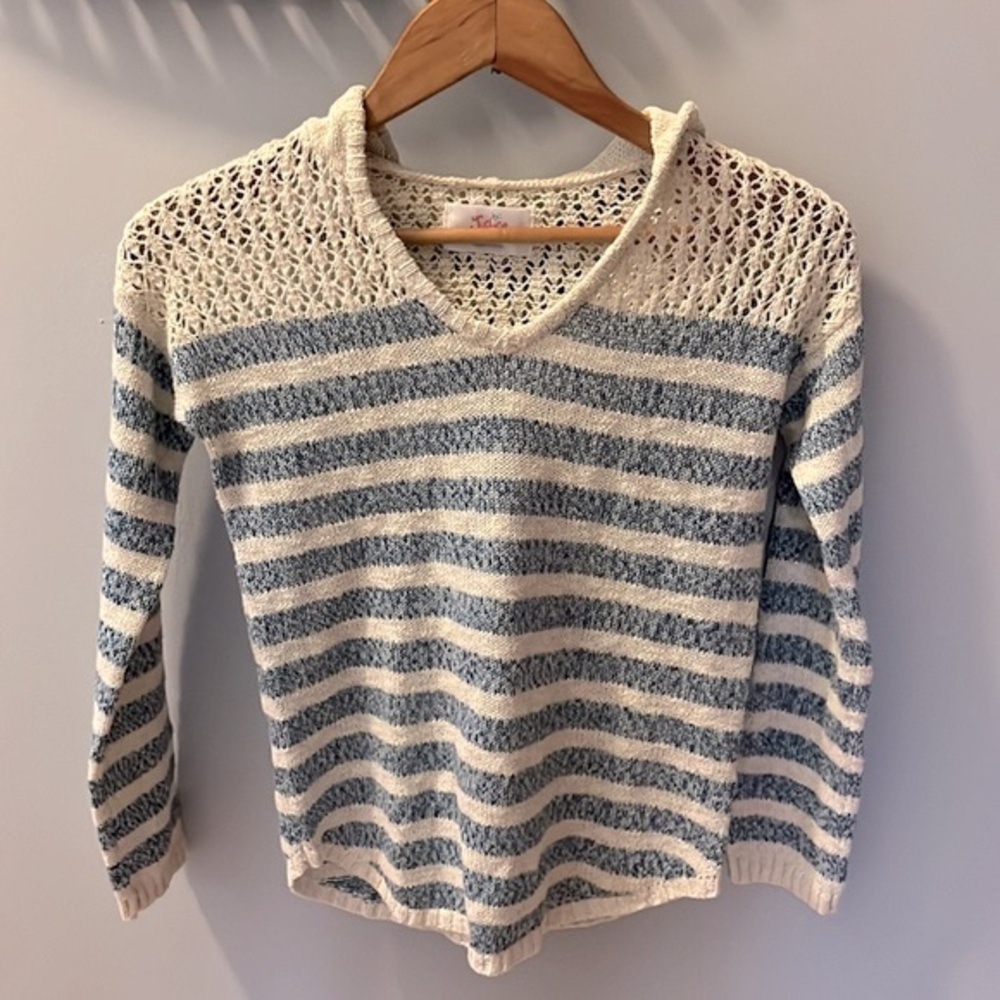 3/$20 😀 JUSTICE Knit striped hoodie sweater